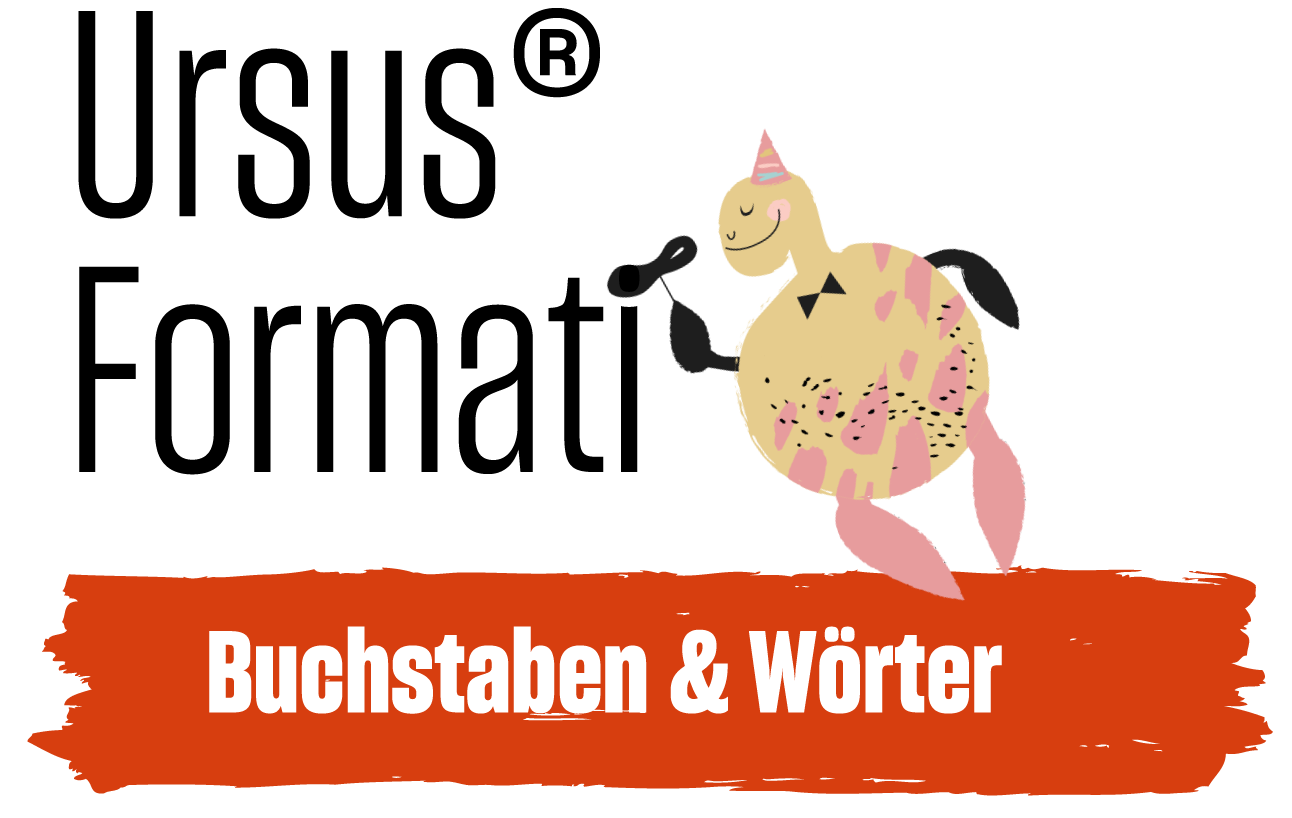 Buchstaben und Wörter Collage Schildkröte - Ursus Formati